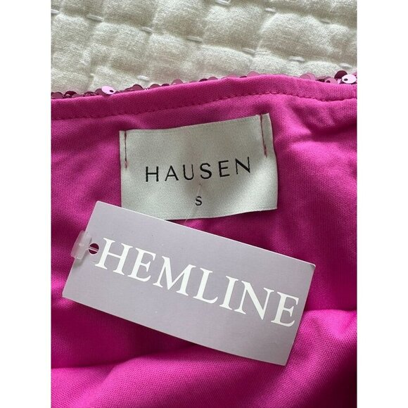 Hemline Hausen Pink Sequin Mini Skirt Flared Womens S NWT Festival Boho Outfit - Picture 7 of 15